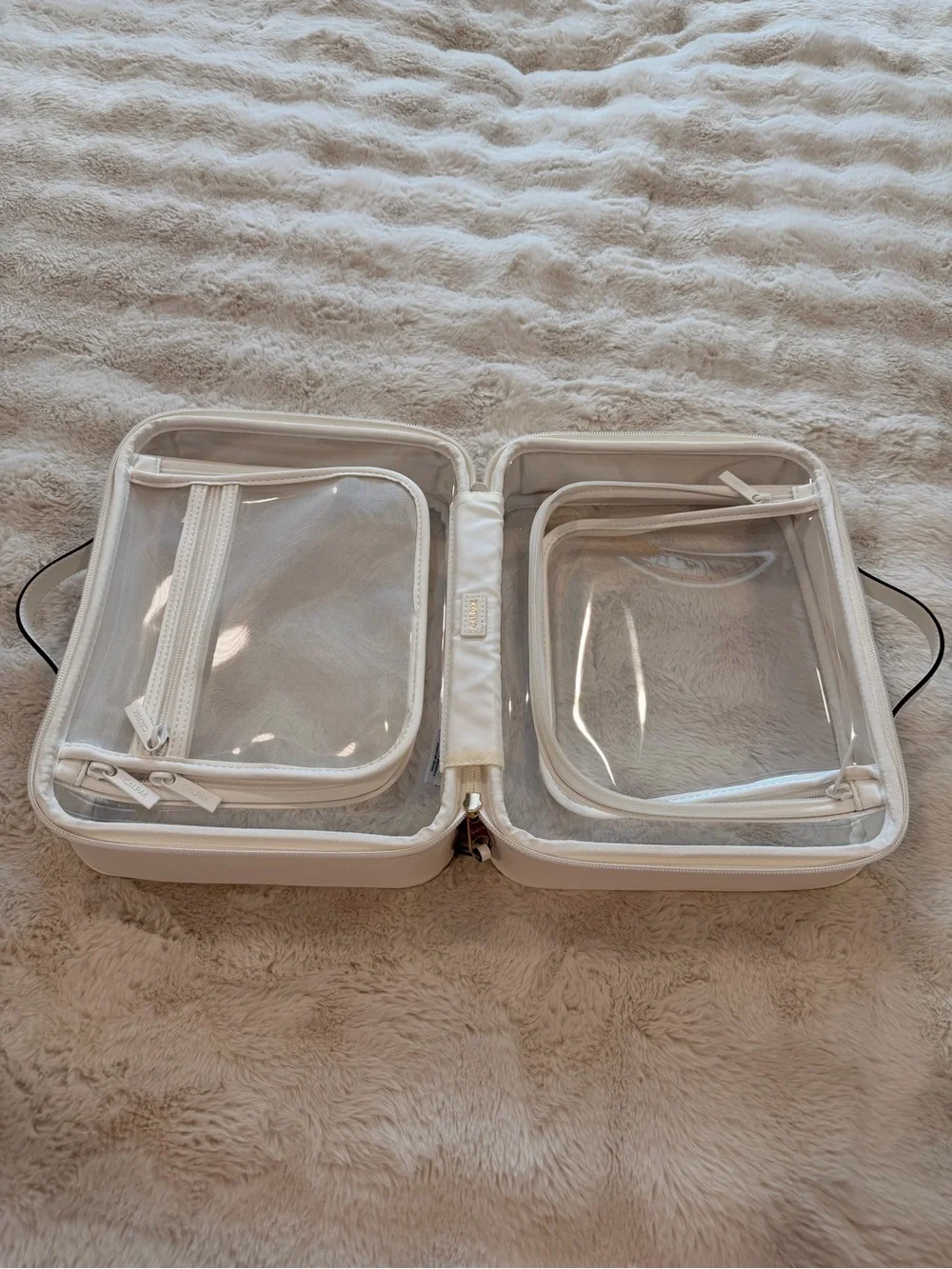 Calpak Clear and White Cosmetic Travel Organizer size Large